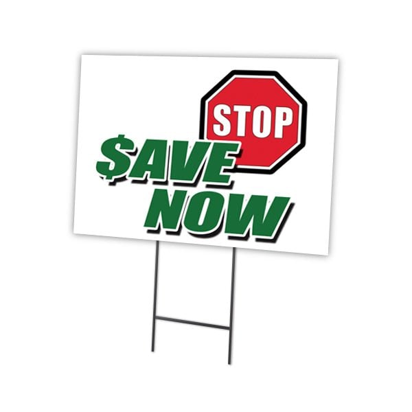 24 in Height, 0.25 in Width, Coroplast, 24" x 18", C-1824-DS-Stop Save Now